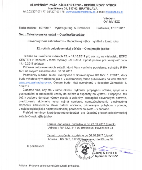 Najkrajšie jablko 2017